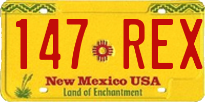 NM license plate 147REX