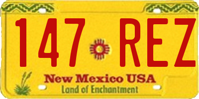 NM license plate 147REZ