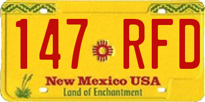 NM license plate 147RFD