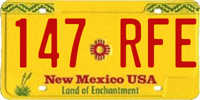 NM license plate 147RFE