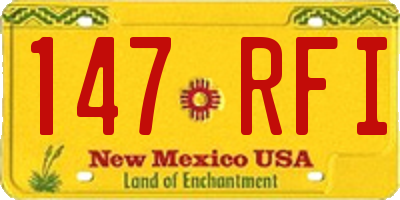 NM license plate 147RFI