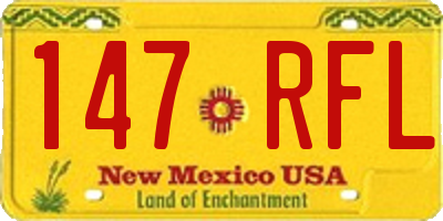 NM license plate 147RFL