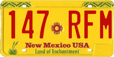 NM license plate 147RFM