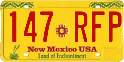 NM license plate 147RFP