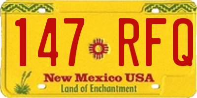 NM license plate 147RFQ