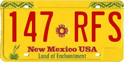 NM license plate 147RFS