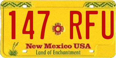NM license plate 147RFU