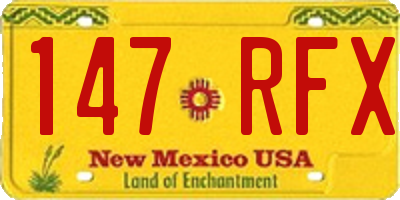 NM license plate 147RFX
