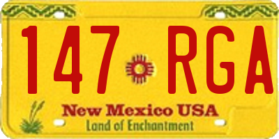 NM license plate 147RGA