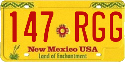 NM license plate 147RGG