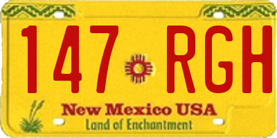 NM license plate 147RGH