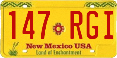 NM license plate 147RGI
