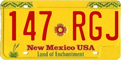 NM license plate 147RGJ