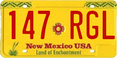 NM license plate 147RGL