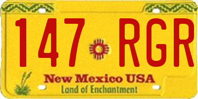 NM license plate 147RGR