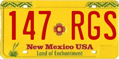 NM license plate 147RGS