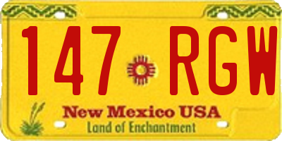 NM license plate 147RGW