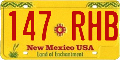 NM license plate 147RHB
