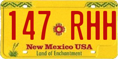 NM license plate 147RHH