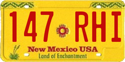 NM license plate 147RHI