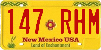 NM license plate 147RHM