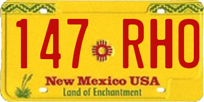 NM license plate 147RHO