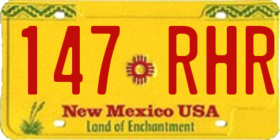 NM license plate 147RHR