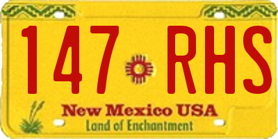 NM license plate 147RHS
