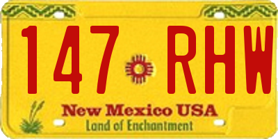 NM license plate 147RHW