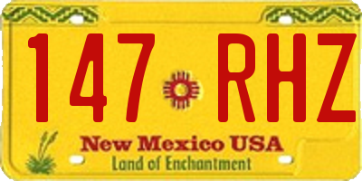 NM license plate 147RHZ