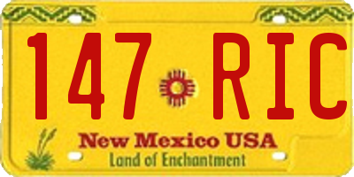 NM license plate 147RIC