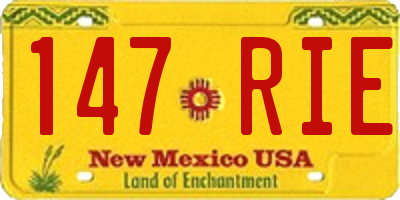 NM license plate 147RIE