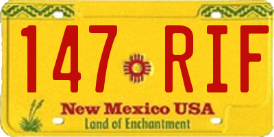 NM license plate 147RIF