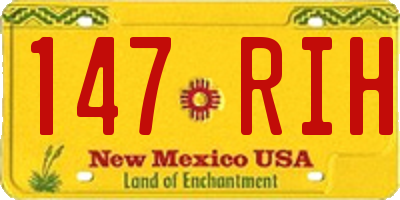 NM license plate 147RIH