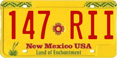 NM license plate 147RII
