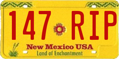 NM license plate 147RIP