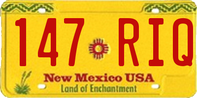 NM license plate 147RIQ