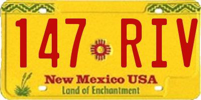 NM license plate 147RIV