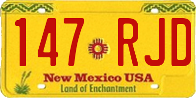NM license plate 147RJD