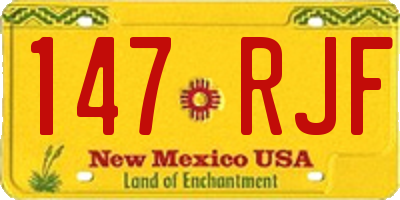 NM license plate 147RJF