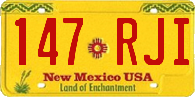 NM license plate 147RJI