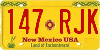 NM license plate 147RJK