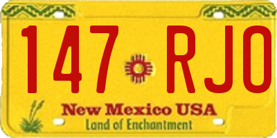 NM license plate 147RJO