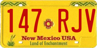 NM license plate 147RJV