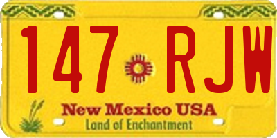 NM license plate 147RJW