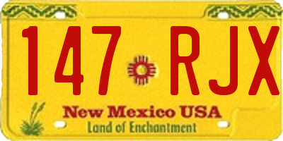 NM license plate 147RJX