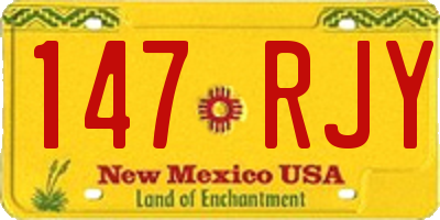 NM license plate 147RJY