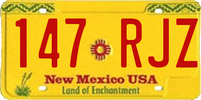 NM license plate 147RJZ