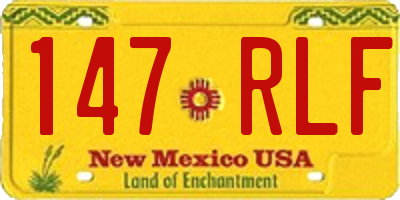 NM license plate 147RLF
