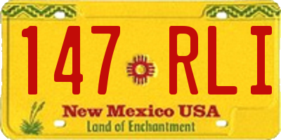 NM license plate 147RLI
